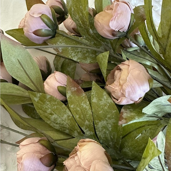 Viral Tan Peony Stems by Ashland Arrangement in off white Exaggerated Rim Vase - Picture 5 of 8